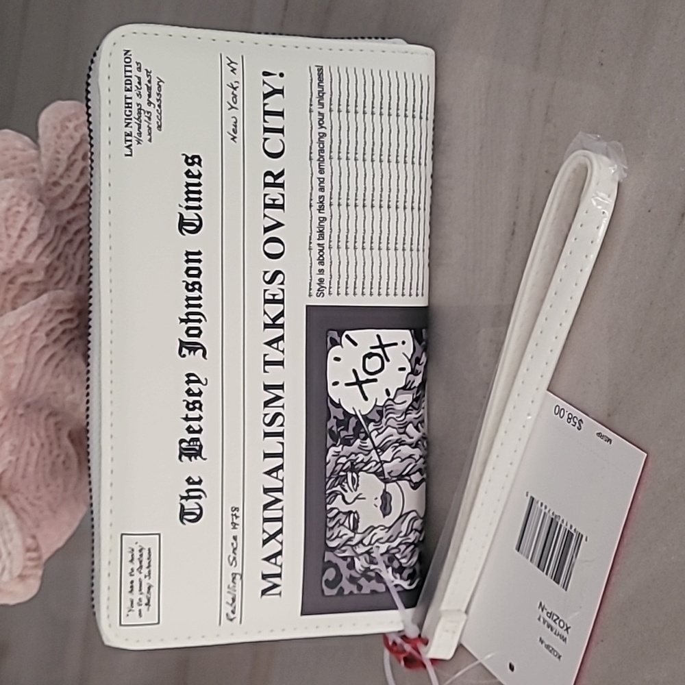Betsey Johnson Newspaper Print Clutch